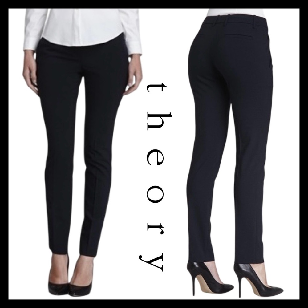 Theory Women’s Luxury Wool Blend Louise Urban Career Work Attire Pants Size (6)
